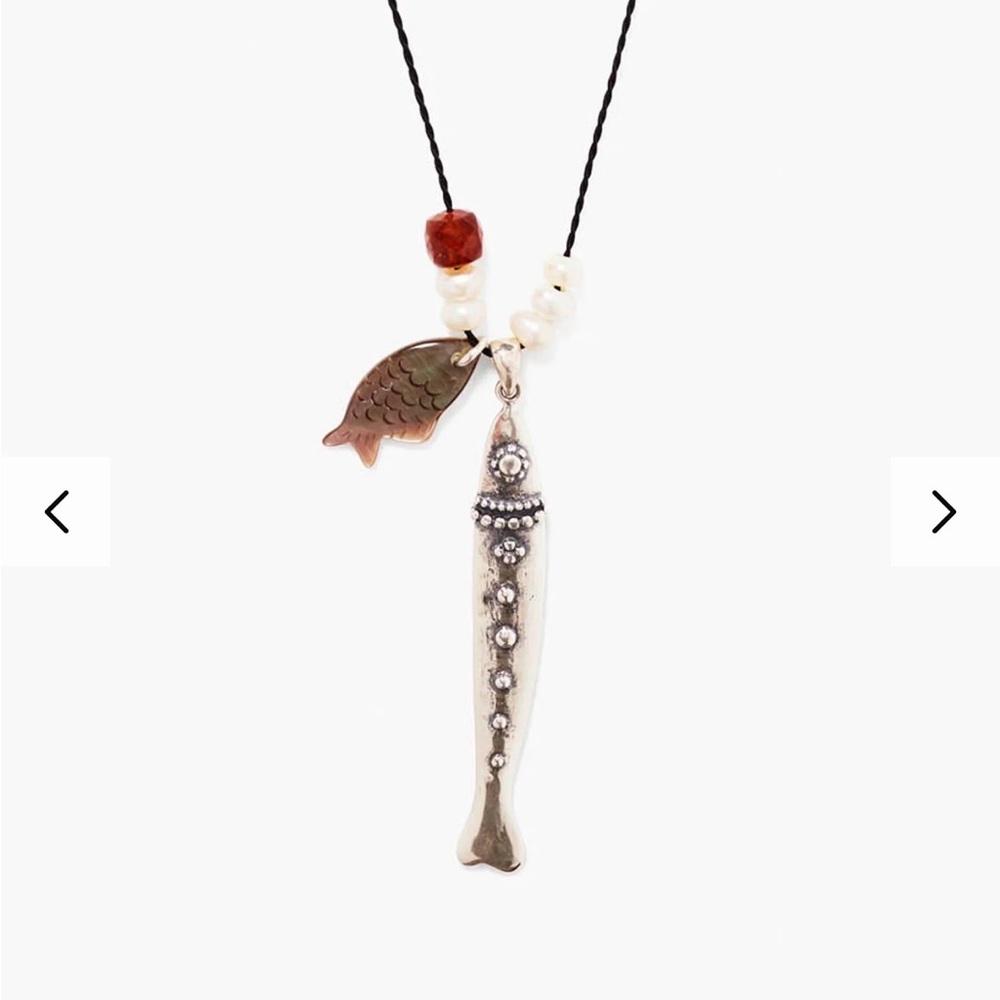Chan Luu Silver Fish & Charm Necklace